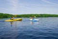 Father and son kayaking