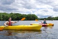 Father and son kayaking