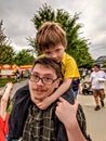 Father and son at the Kentucky Derby festival Royalty Free Stock Photo