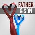 Father son love necktie.