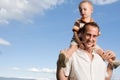 Father son piggy back Royalty Free Stock Photo