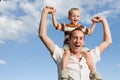 Father son piggy back Royalty Free Stock Photo