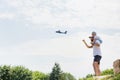 Father and son play in the park Royalty Free Stock Photo