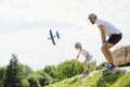 Father and son play in the park Royalty Free Stock Photo