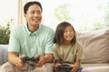 Father And Son Playing Computer Game At Home Royalty Free Stock Photo