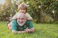 Father and son Playing - Family Time Together. Men generation. Cute child boy hugging his father. Happy father and son Royalty Free Stock Photo