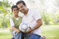 Father and son playing football Royalty Free Stock Photo