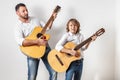 Father and son playing guitars Royalty Free Stock Photo