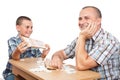 Father and son playing rummy