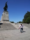 Father and son playing together, in China Liaoning-Shenyang Campaign Memorial.