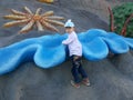 Father and son playing together, in China Liaoning-Shenyang Campaign Memorial.