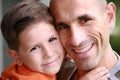 Father and son portrait smiling Royalty Free Stock Photo