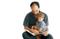 Father and son reading a book Royalty Free Stock Photo