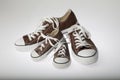 Father and son shoes on white Royalty Free Stock Photo