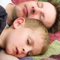 Father and Son Sleeping Royalty Free Stock Photo