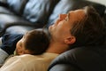 Father, son sleeping Royalty Free Stock Photo