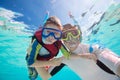 Father and son snorkeling Royalty Free Stock Photo