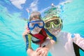 Father and son snorkeling Royalty Free Stock Photo