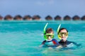 Father and son snorkeling Royalty Free Stock Photo