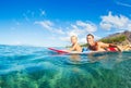 Father and Son Surfing