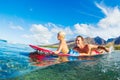 Father and Son Surfing