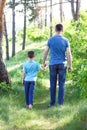 father with son walk together Royalty Free Stock Photo