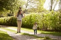 Father And Sons Going For Walk In Summer Countryside Royalty Free Stock Photo