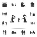 father takes pictures of the baby first steps icon. Detailed set of family icons. Premium graphic design. One of the collection ic Royalty Free Stock Photo
