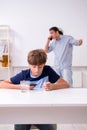 Father and teenage son having the conflict Royalty Free Stock Photo