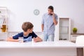 Father and teenage son having the conflict Royalty Free Stock Photo