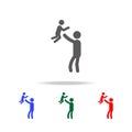 the father throws the child icon. Elements of family multi colored icons. Premium quality graphic design icon