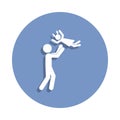 the father throws up his daughter icon in badge style. One of Family collection icon can be used for UI, UX