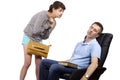 Father Tired of Waiting for Late Daughter at Night Royalty Free Stock Photo