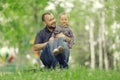 Father travels with daughter Royalty Free Stock Photo