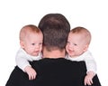 Father and twins Royalty Free Stock Photo