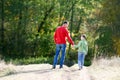 father walks with child emotions concept family