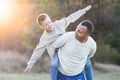 father walks with child emotions concept family