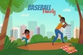 Fatherhood Baseball Illustration