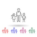 Fatherhood, children multi color icon. Simple thin line, outline vector of family life icons for ui and ux, website or mobile