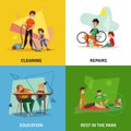 Fatherhood Concept Icons Set Royalty Free Stock Photo