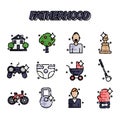 Fatherhood flat icons set Royalty Free Stock Photo