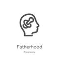 fatherhood icon vector from pregnancy collection. Thin line fatherhood outline icon vector illustration. Outline, thin line