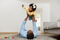Loving father african american man having fun with his daughter Royalty Free Stock Photo