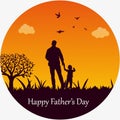Happy father\'s day greeting card design, vector illustration, Royalty Free Stock Photo
