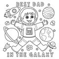 Fathers Day Best Dad in the Galaxy Coloring Page
