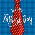 Fathers Day card of plaid background and tie Royalty Free Stock Photo