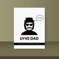 Fathers day card in vintage style