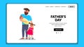 Fathers Day Celebrate Man With Children Vector