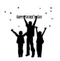 Fathers day children people birds symbol silhouette isolate