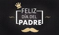 Fathers day composition in Spanish on grid. Fathers day composition on wooden background